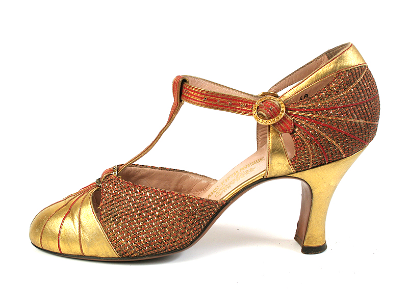gold lame sandals