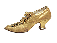Shoe-Icons / Shoes / Gold Beaded Shoes with 4-Button Strap.