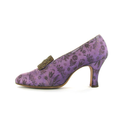 Shoe-Icons / Shoes / Lavender Coloured Damask Shoes with Buckles.