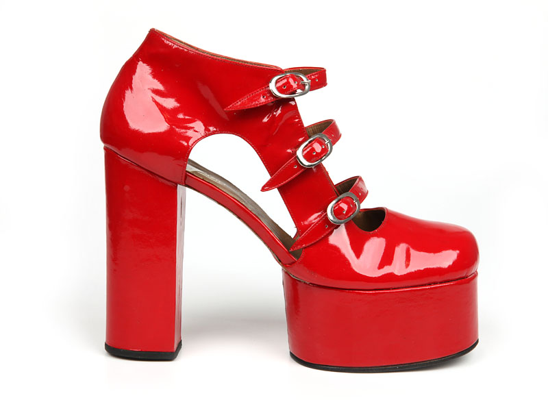 Shoe-Icons / Shoes / Red patent leather high heel platform shoes with ...