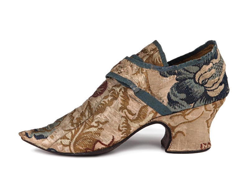 Shoe-Icons / Shoes / Lady's buckle shoes with upper made of brocade ...