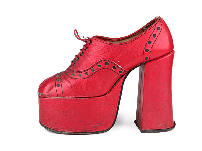 Super funky shimmery red platform shoes 