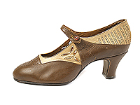 Shoe-Icons / Shoes / Two tone brown leather pump with a strap ...
